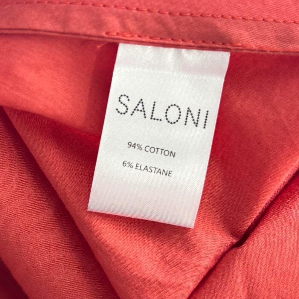 Saloni Luella Cotton Poplin Sleeveless Midi Dress 10 Orange NWT - Picture 10 of 11